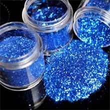 Wholesale 3 Sizes Diamond Blue Nail Glitter Powder Shimmer Hexagon Nail Art DIY Small Glitter Dust Powder Sequins Sheet in Bag 2024 - buy cheap