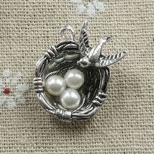 45 pieces tibetan silver bird's-nest charms 24x20mm #023 2024 - buy cheap