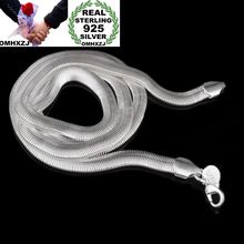 OMHXZJ Wholesale Personality Fashion Unisex Party Gift Silver 6MM Flat Snake Chain 925 Sterling Silver Chain Necklace NC169 2024 - buy cheap