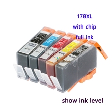 Cartucho de tinta compatível com chip hp 178, 178 xl para hp photosmart 7510 c5380 c6380 d5460 c309a/c/g c410c c410b com 5 peças 2024 - compre barato