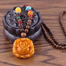 New Handmade Nepal Necklace Buddhist Mala Wood Beads Pendant & Necklace Ethnic Gourd Fish Flower Statement Jewelry Men 2024 - buy cheap