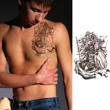 Tatuaje temporal a prueba de agua pegatina guerrero león tatuaje falso Flash tatuaje para arte corporal para espalda y piernas brazo vientre tamaño grande para mujer niña hombre 2024 - compra barato