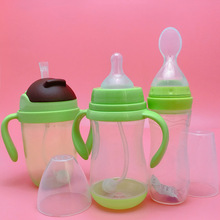 Garrafa de água com bico macio para bebê, copo triplo com bola tipo v de palha design anti-asfixia para bebês de 0-48 meses 2024 - compre barato