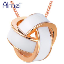 Kolye Almei 15% Off Cor de Ouro Preto/Branco Bola Colar Pingente para Mulheres Jóias Longo Cadeia Cor Prata Collier femme N862 2024 - compre barato