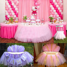 Tutu Tulle Table Skirts Baby Shower Decoration for High Chair Home Textiles Party Supplies Pink Blue Event Party Supplies 2024 - buy cheap