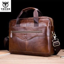 BULLCAPTAIN 2021 New Real Leather vintage men's messenger bag/casual Business bag Fashion cowhide male commercial briefcase 2024 - buy cheap