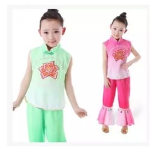 Children School Performance Clothes Girl Ethnic Costumes Dance Yangko Dress Classical Dance Costumes Chinese Ancient Clothes 18 2024 - buy cheap