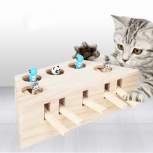 Интерактивная деревянная игрушка для домашних животных, мультяшная обучающая мышка, коробка для кошек, забавные игрушки для кошек, котенок, товары для домашних животных, katten speelgoed 2024 - купить недорого