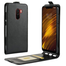 Capa de couro para xiaomi pocophone f1, capa tipo carteira retrô para pocophone f1 2024 - compre barato