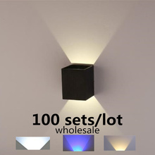 Lámpara de pared LED montada en superficie de AC85-265V, luminaria nórdica moderna de 3W para interiores, sala de estar, porche y exteriores, 100 juegos/lote 2024 - compra barato