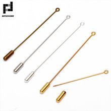 BASEHOME 20pcs/lot Loop Eye Brooch Pin Copper 50 70mm Length Broocher Safety Pins with Stopper for DIY Jewelry Findings 2024 - buy cheap