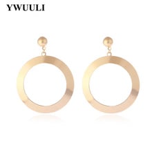 Simple Geometric Round Circle Hoop Earrings For Women Statement Vintage Metal Aros Fashion Jewelry Pendientes Brinco JJ07 2024 - buy cheap