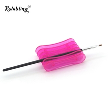 Nail Art Brush Tool Pink Plastic Pen Holder 5 Grids Acrylic Nail Art Brush Rack UV Gel Brushes Pen Rest Holder Nail Art Decora 2024 - buy cheap