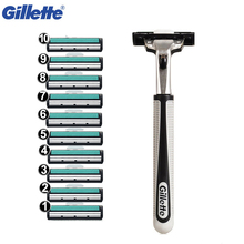 Gillette Vector Shaving Blades Double Edges Shaver Razor 1 razor Handle + 10 razor blade For Men Beard Shaver 2024 - buy cheap