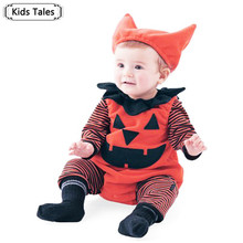 2020 New Baby Toddler Long Sleeve Overalls Pattern Halloween Pumpkin Baby Costume 3Pcs Newborn Baby Infant Clothing Set SY276 2024 - buy cheap