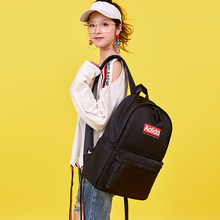 Новинка 2019, однотонные школьные сумки, парусиновые школьные рюкзаки для девочек-подростков, повседневный рюкзак для ноутбука, 14,6 дюйма, Черный Mochila 2024 - купить недорого