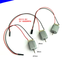 3/набор 130 DC мотор с проводом 3В 18000 об/мин DIY робот dc мотор, DC 1v-6v модель автомобиля Мотор 2024 - купить недорого