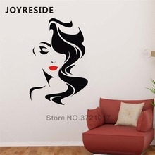 Salão de beleza lábios vermelhos decalque da parede casa quartos arte decoração decalques mulher rosto adesivos de parede vinil design sexy beleza w085 2024 - compre barato