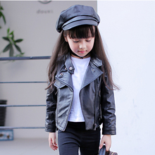 jackets for girls 2019 Autumn kids clothes girls coats and jackets children clothing fashion girls leather jacket 3 colors 3-15Y 2024 - buy cheap