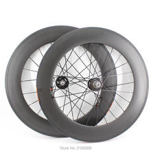 1pair New 700C 88mm tubular rims track fixed gear bike matt 3K full carbon fibre bicycle wheelset with Fixed Gear hubs Free ship 2024 - buy cheap
