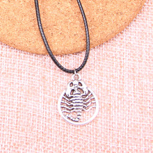20Pcs Antique Silver Color scorpion scorpio zodiac Pendant 26*19mm Leather Chain Necklace Black Leather Cord Necklace 2024 - buy cheap