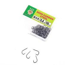 FISH KING Fsihing Hooks 100PCS/Lot  0.1# 0.3# 0.5# 0.8# 2# 3# 4# 5# 6# 7# High Carbon Steel Barbed Hooks For Fishing Accessories 2024 - buy cheap