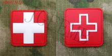 red background luminous design red frame RED The Red Cross tactical medical 3D PVC patch Badges 2024 - buy cheap