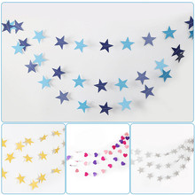 4M Bright 33pcs Paper Star Garlands Happy Birthday Banner Party Decorations Kids Boy Girl Bedroom Supplies Baby Shower Adult 1st 2024 - buy cheap