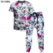 Футболка YX для мужчин и женщин, модная уличная одежда для мужества, комбинированная футболка с 3D-принтом для бега, летняя повседневная рубашка 2024 - купить недорого
