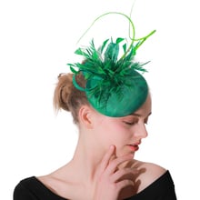 Horquilla de lino verde para mujer, tocado de boda, accesorios de fiesta, sombrero de cena, adornos, sombrero 2024 - compra barato