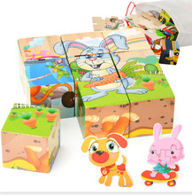 3D игрушки, деревянные пазлы с изображением 6 лиц, 3D пазлы, Детские Игрушки для раннего развития, кубик, пазлы, подарки для детей 2024 - купить недорого
