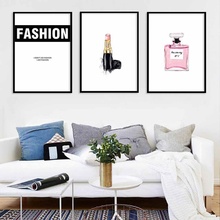 Haochu batom em tela para pintura, pintura para sala de estar, decoração para casa, poster simples e nórdico 2024 - compre barato