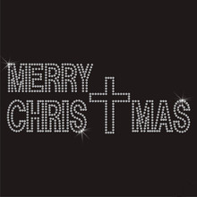 2pc/lot Merry Christmas hot fix rhinestone transfer motifs iron on crystal transfers design applique patches 2024 - buy cheap