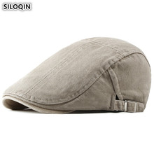 Siloqin-boné masculino de algodão 100%, ajustável, lavável, estilo britânico, ajustável 2024 - compre barato