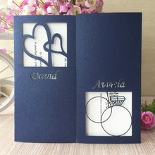 50pcs/lot Laser Cut Custom Made Words Modern Wedding Invitations Card Valentine Theme Party Invitation Blessing Card 2024 - buy cheap