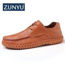 ZUNYU Spring Genuine Leather Business Men Shoes Elegant Hand Sewing Comfortable Office Men Flat Man Casual Shoes Lace Up EU38-47 2024 - buy cheap
