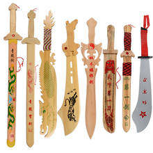 hot sale sword collection children's wooden toys sword selling toys boys fashion toy knife wood 1pcs 2024 - buy cheap