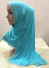 H1252 New arrival modal jersey cotton elastic long scarf with lace borders,women's scarf shawl,fast delivery 2024 - buy cheap