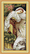 Girl and Goose People Needlework Cross stitch,Set For Embroidery kits, Printed Patterns Counted Cross-Stitching,DIY Handmade 2024 - buy cheap