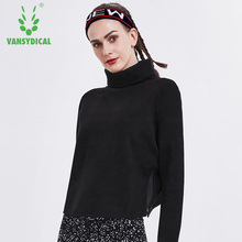 Vansydical Autumn Winter New Style High-collar Sports Running Yoga Tops Women's Long Sleeve Pullovers Fitness Workout Sweater 2024 - buy cheap