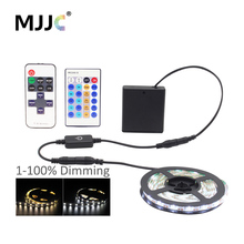 LED Strip Light Dimmable Battery Operated Powered Touch SMD 3528 5V Waterproof Warm White Remote LED Ribbon Tape Stripe Light 2024 - buy cheap