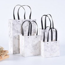 10pcs marble printed handbags with strings multi size customizable paper gift bag for shopping outdoor costumes portable bag 2024 - buy cheap