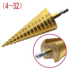 1pc Professional Hex Handle HSS Steel Large Step Cone Coated Metal Drill Bit Cut Tool Set Hole Cutter 4-12/20/32mm 2024 - buy cheap