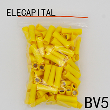 BV5 BV5.5 Full Insulating Wire Connector wire connector 50PCS/Pack Butt Connectors Crimp Electrical Wire Splice Terminal BV 2024 - buy cheap