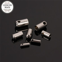 Linpasseador de borrachas de couro para bijuterias, fechos de aço inoxidável para extremidade de cabos 1.5/2/2.5/3/3.5/4/4.5mm, conectores para fazer bijuterias diy 2024 - compre barato