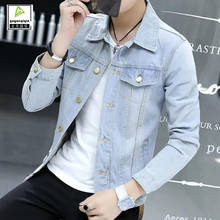 Fashion Korean Casual Denim Jacket Men Slim Single Breasted Spring Autumn Jacket Coats Vintage Mens Jean Clothing Plus Size 3XL 2024 - buy cheap