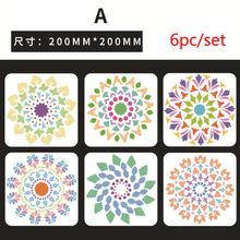 6pc 20cm Stencil Mandala Flower Templates Decor Painting Stencil Scrapbooking Stamp Ornament Album Embossed Template Reusable 2024 - buy cheap