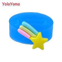 P571YL 21.5mm Shooting Star Flexible Silicone Mold - Fondant Cupcake Toppers Candy, Icing, Cookie Biscuit, Chocolate, Resin Mold 2024 - buy cheap