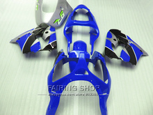 Kit de carenagem kawasaki ninja zx9r, azul, preto, 2000, 2001, 00, 01, alta qualidade, pintado, + ems, xl68, grátis 2024 - compre barato