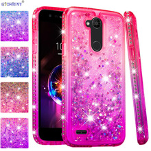 LG X Power 3 Glitter Diamond Bumper Cover X Power3 Cute Case LMX510WM Bling Liquid Quicksand Soft Silicone Shockproof Back Cases 2024 - buy cheap